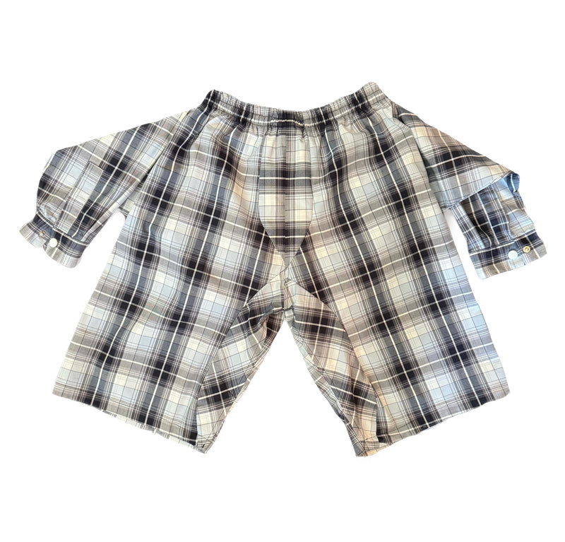 Flannel Revamp Short- Grey
