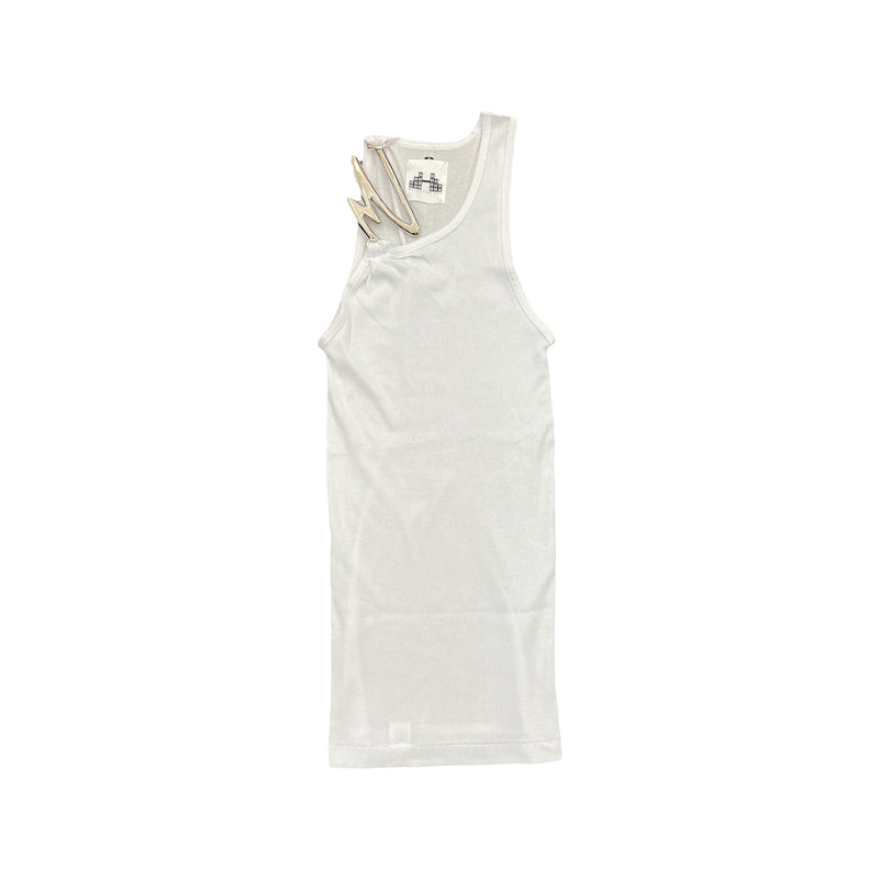Signature Tank- White/Silver