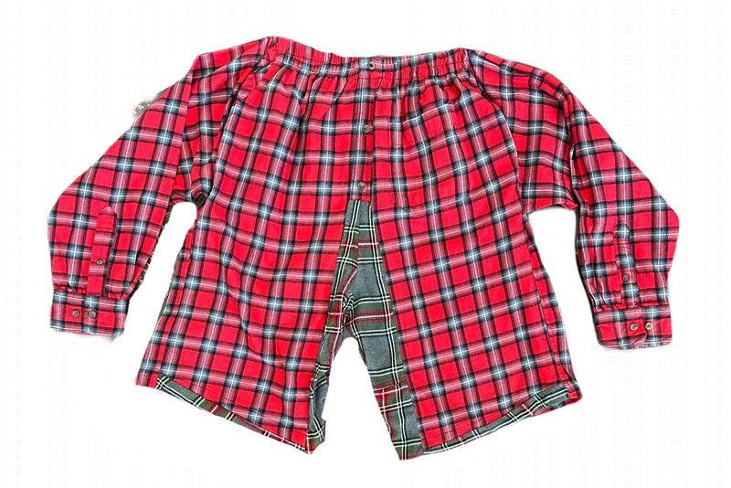 Flannel Revamp Short- Grunge