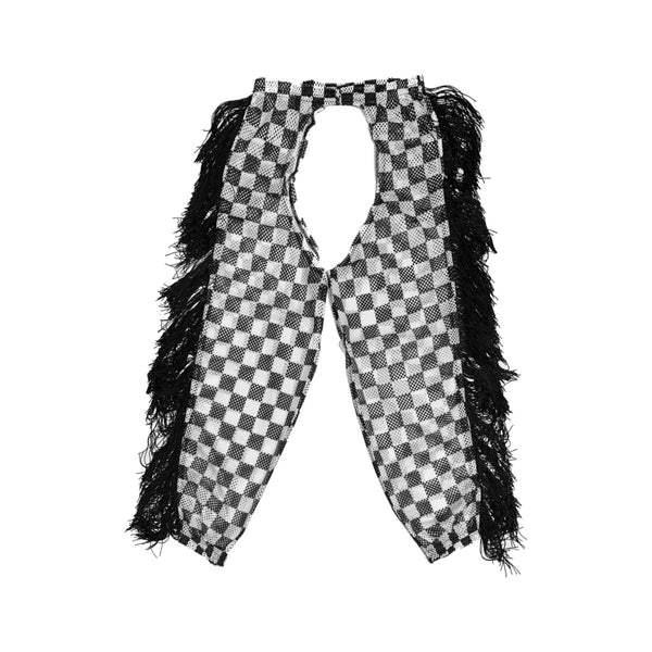 Lv black and white checkered scarf