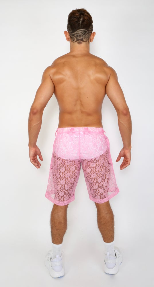 LACE ME UP SHORTS-PINK