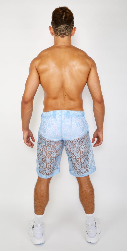 LACE ME UP SHORTS-BLUE