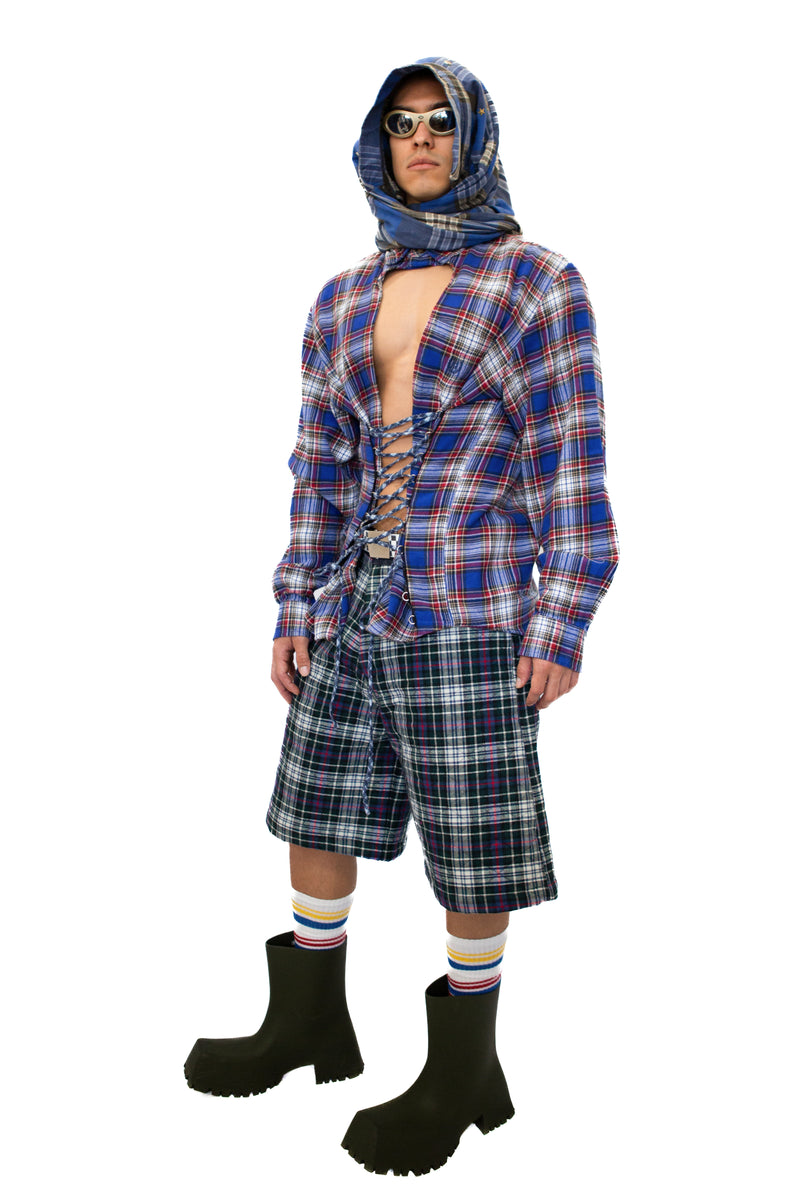 Flannel Corset-Grunge