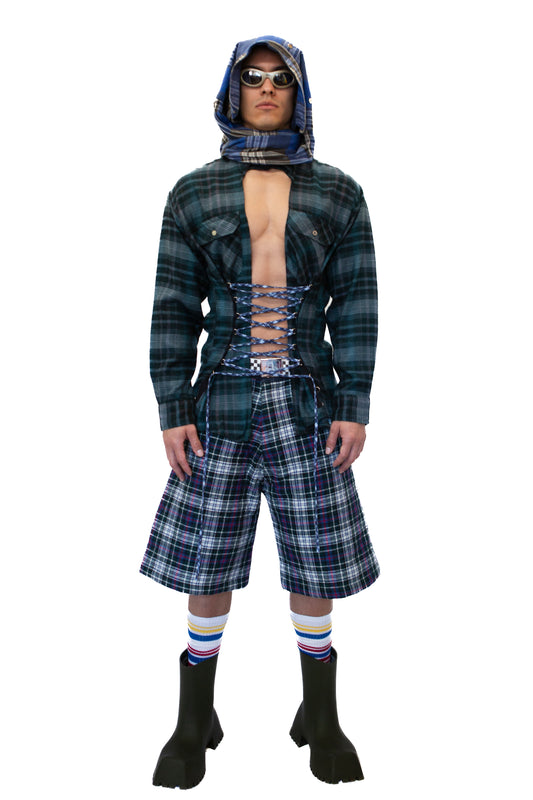 Flannel Corset- Verde