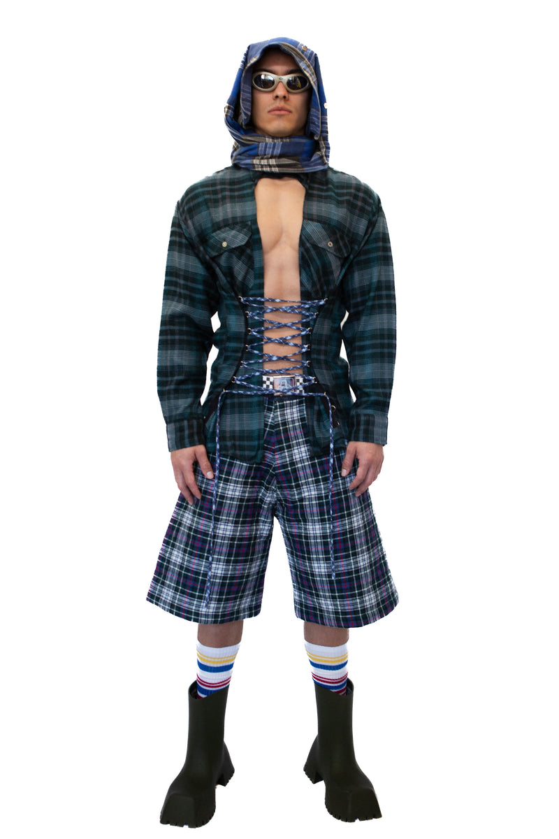 Flannel Corset- Verde