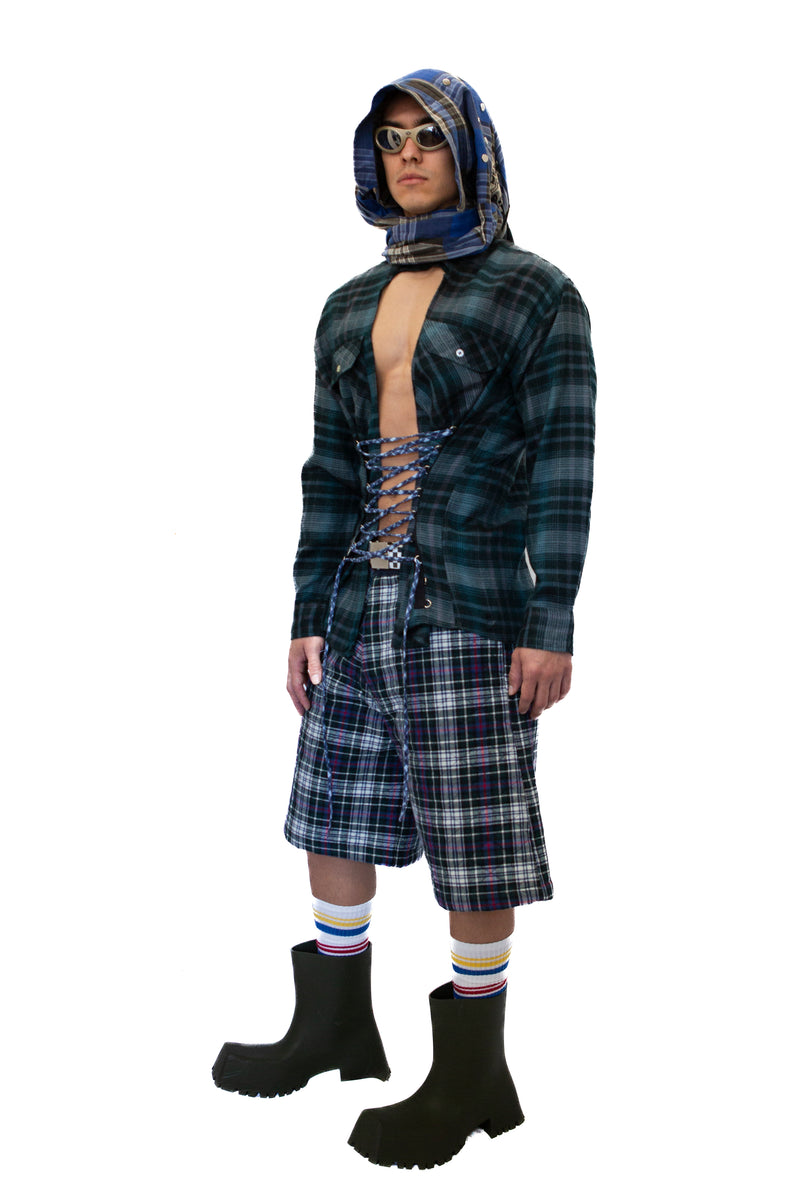 Flannel Corset- Verde