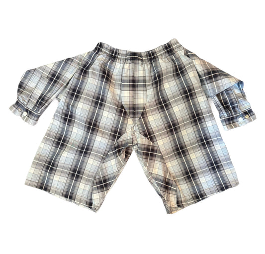 Flannel Revamp Short- Grey