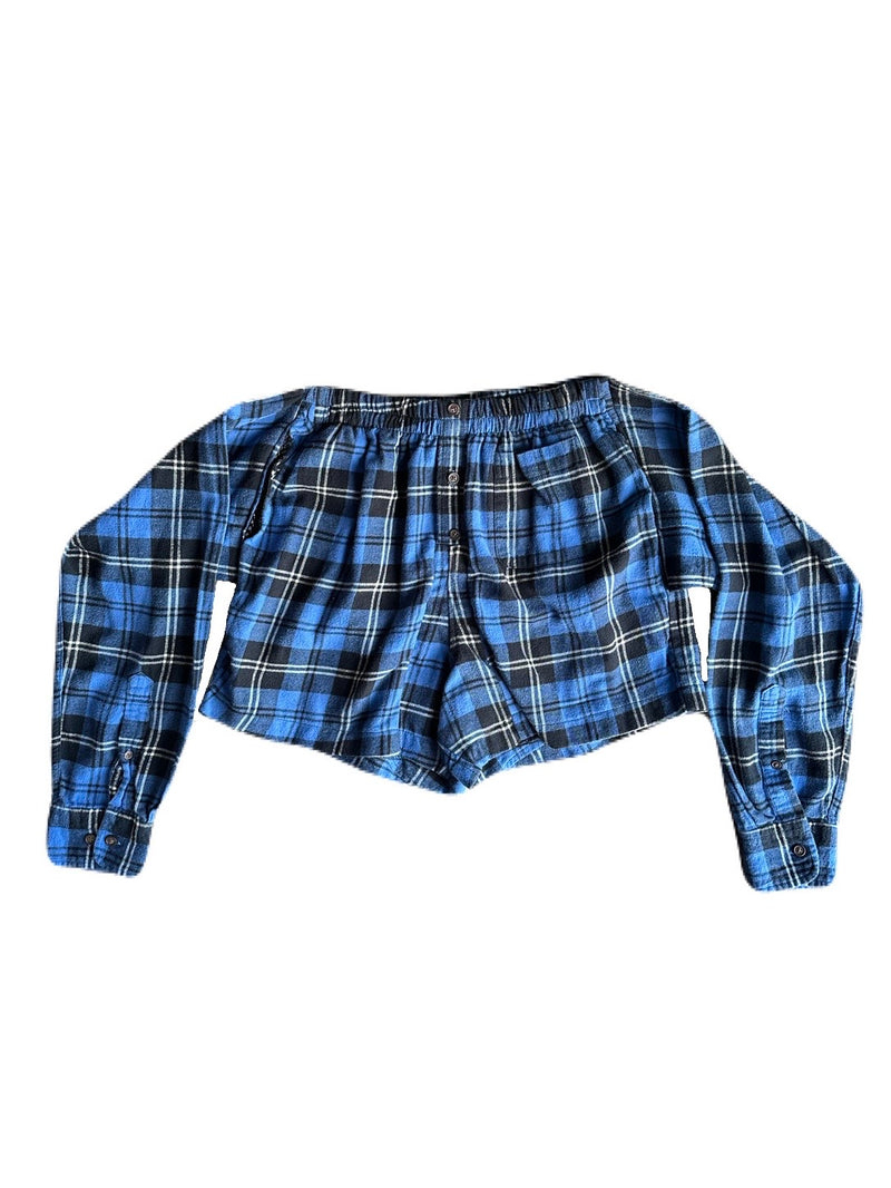 Flannel Revamp Short- Azul