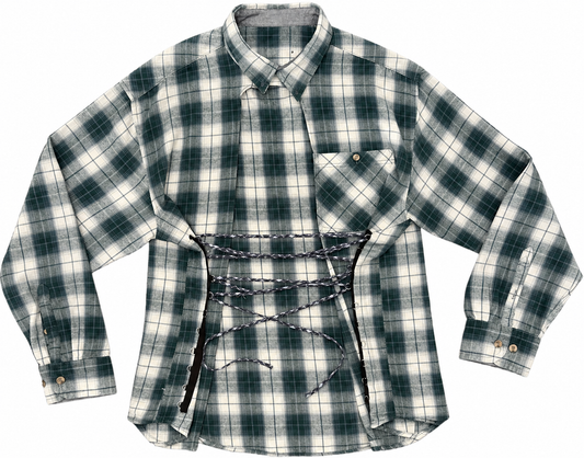 Flannel Corset- Turquoise