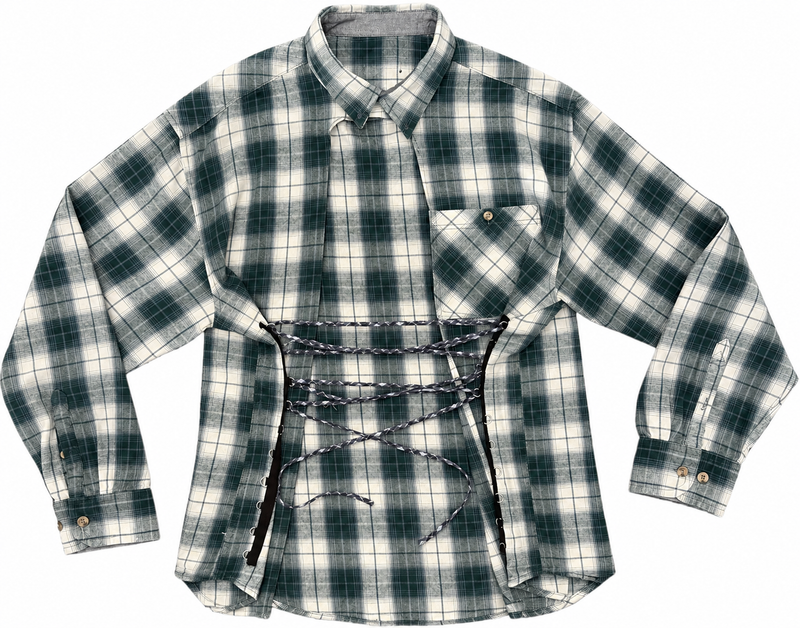 Flannel Corset- Turquoise