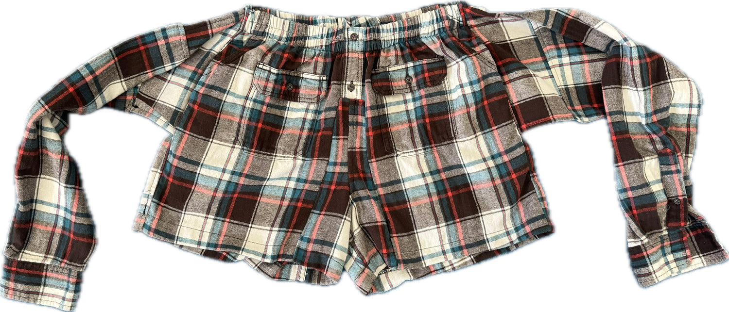 Flannel Revamp Short- Grungy