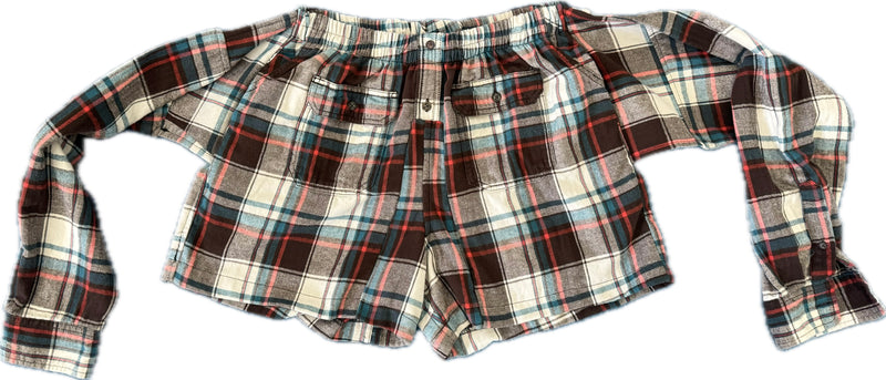 Flannel Revamp Short- Grungy