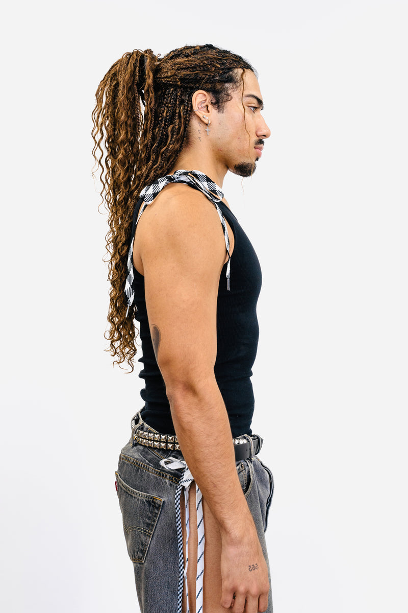 Laced up Tank-Black