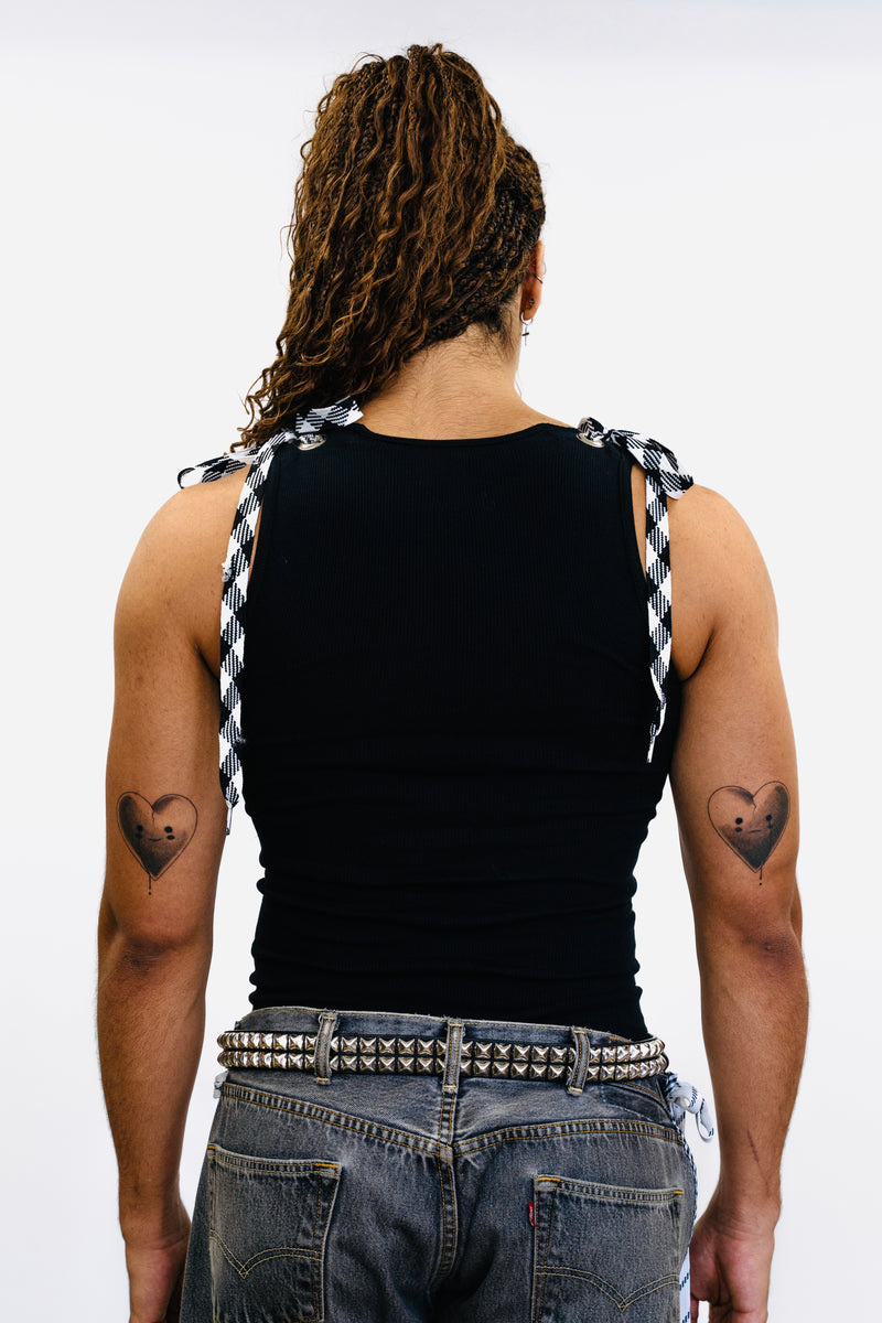 Laced up Tank-Black