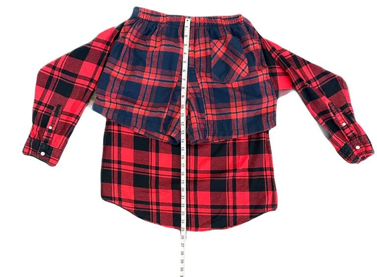 Flannel Revamp Short-Rojo