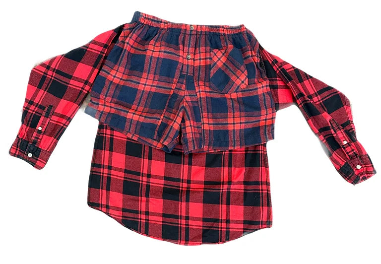 Flannel Revamp Short-Rojo