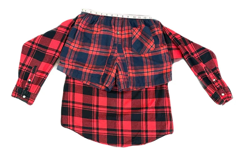 Flannel Revamp Short-Rojo