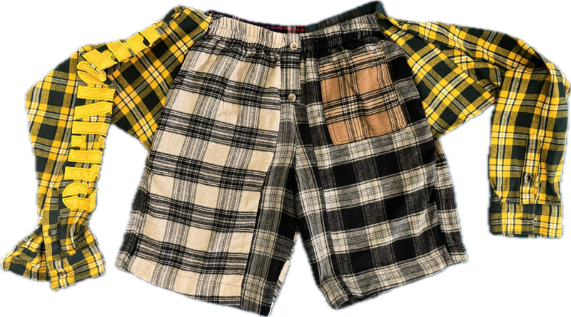 Flannel Revamp Short- Green B