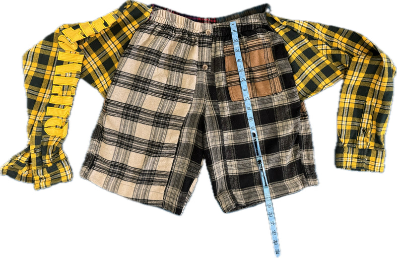 Flannel Revamp Short- Green B