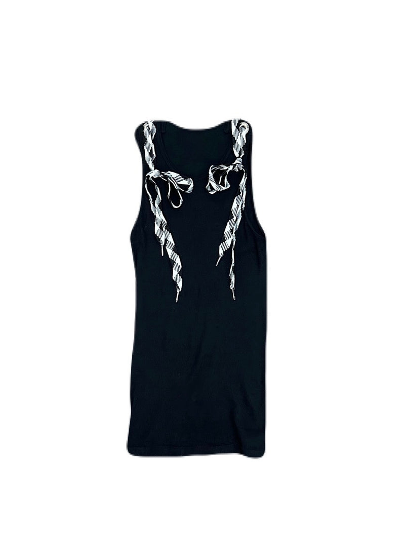 Laced up Tank-Black