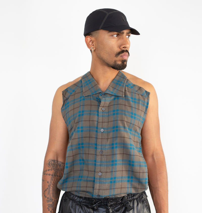 BackLess- Flannel Turq