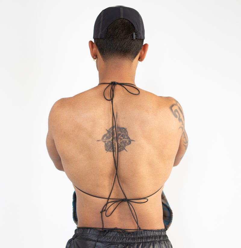 BackLess- Flannel Turq