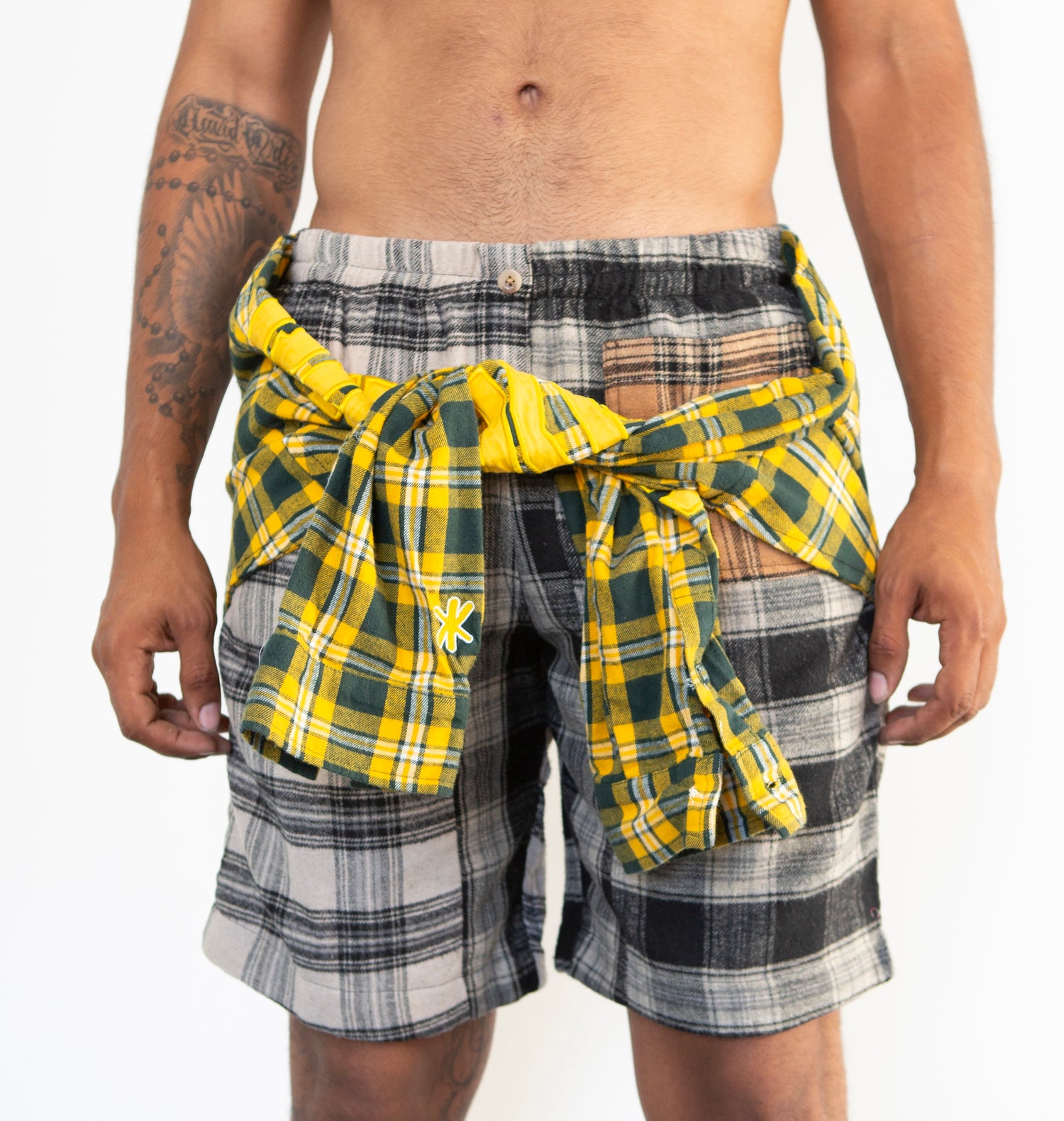 Flannel Revamp Short- Green B