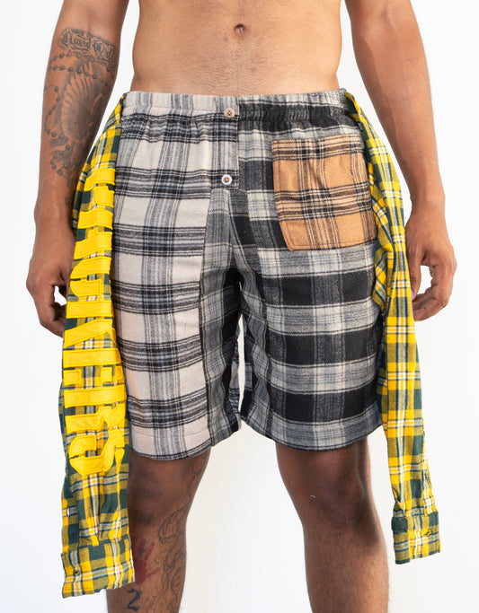Flannel Revamp Short- Green B