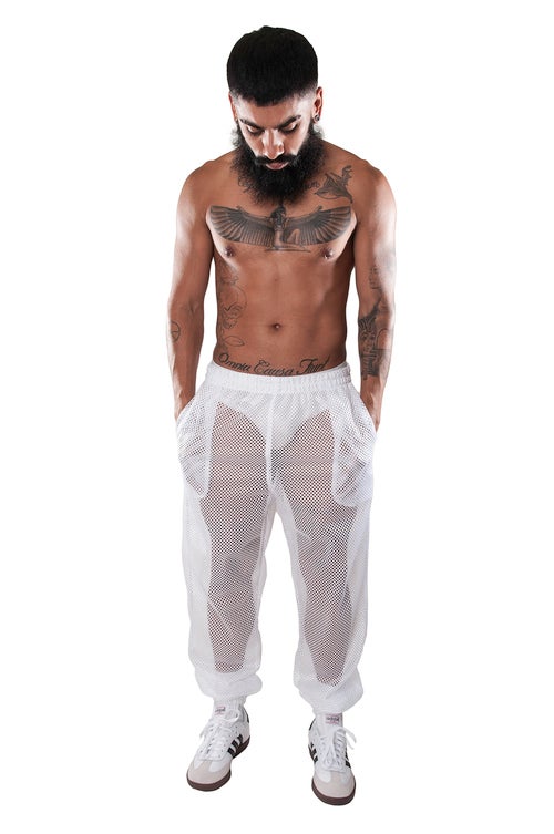 MESH PANT-WHITE