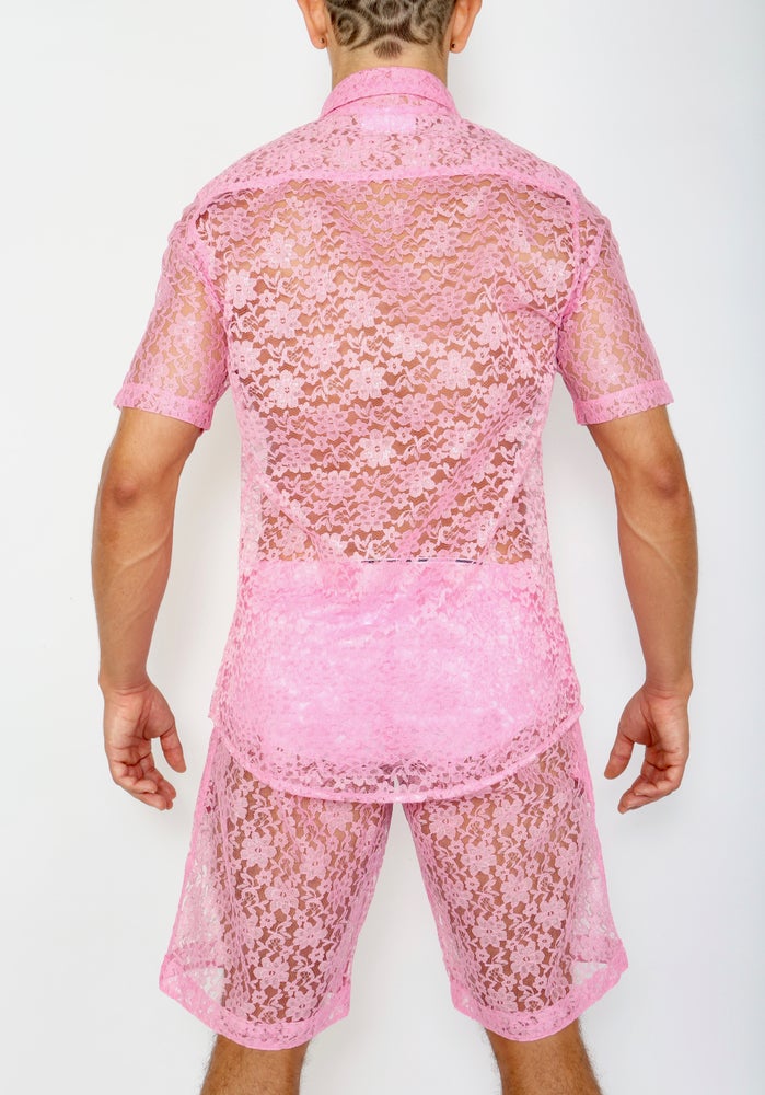 LACE ME UP SHIRT-PINK