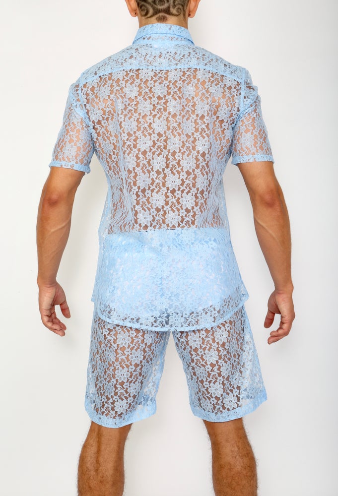 LACE ME UP SHIRT-BLUE