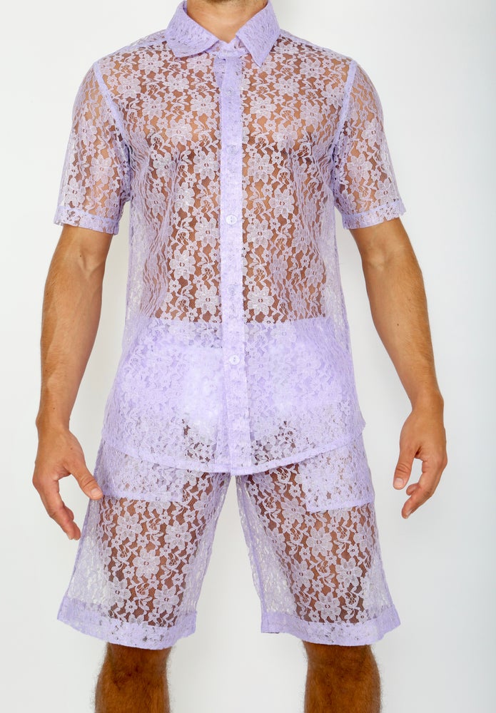 LACE ME UP SHIRT-PURPLE