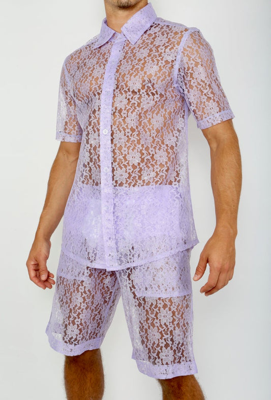 LACE ME UP SHIRT-PURPLE