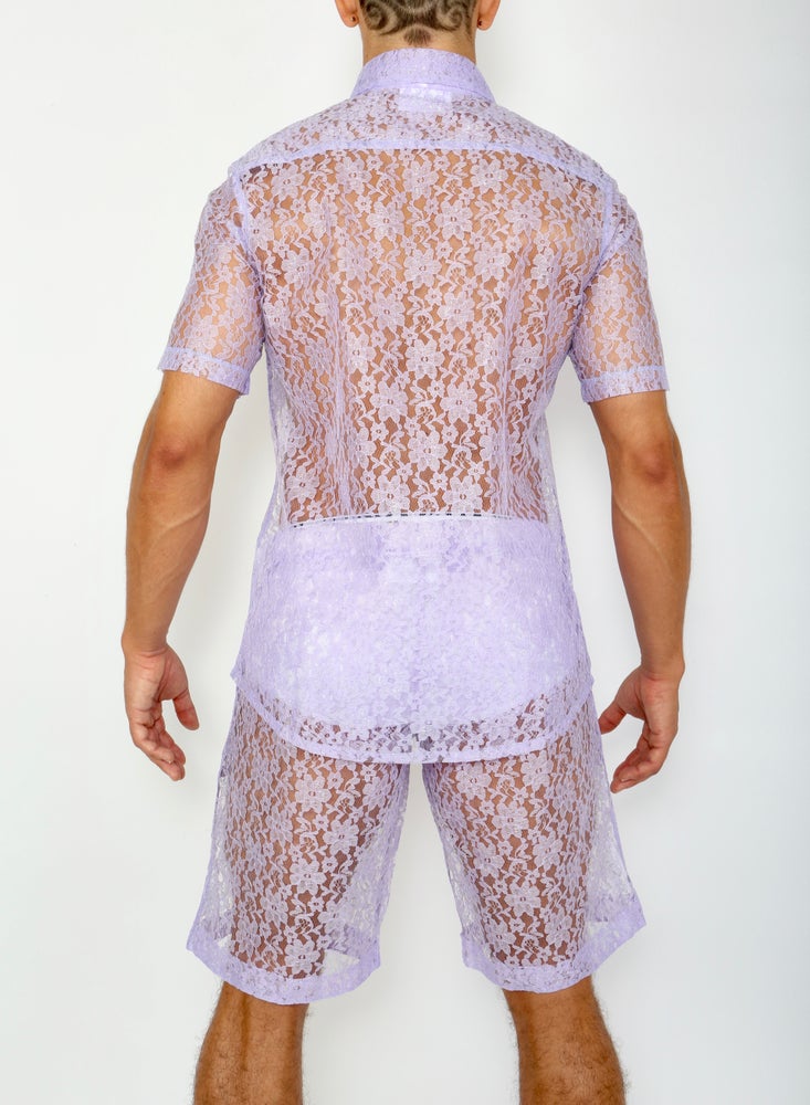 LACE ME UP SHIRT-PURPLE