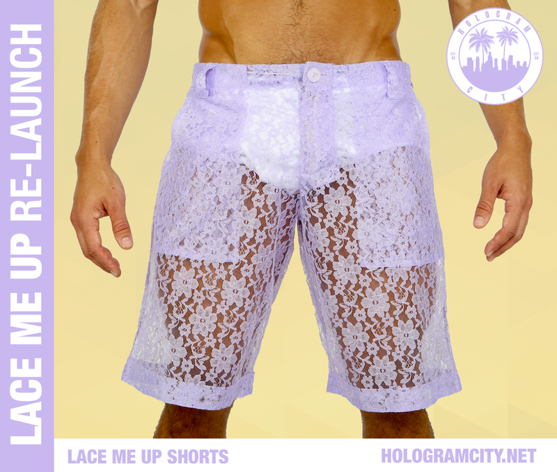 LACE ME UP SHORTS-PURPLE
