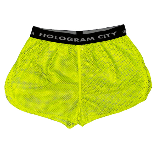 Neon Lime Green & Yellow Men's Recycled Athletic Shorts / ECO Shorts /  Swimwear 