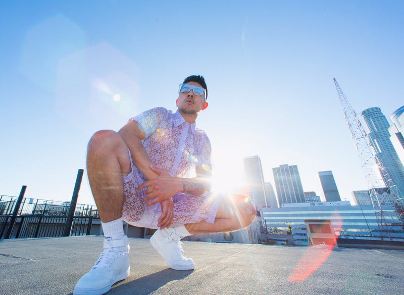 LACE ME UP SHIRT-PURPLE