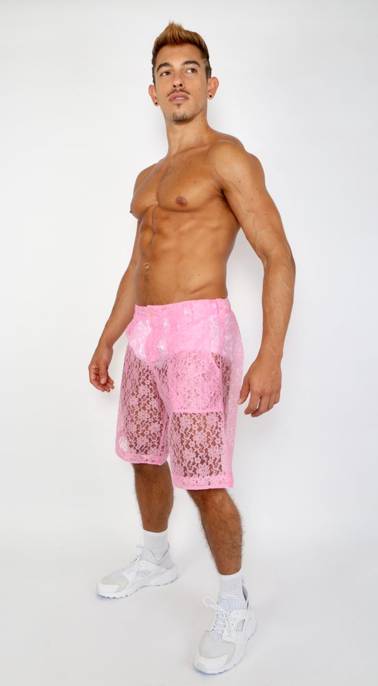 LACE ME UP SHORTS-PINK
