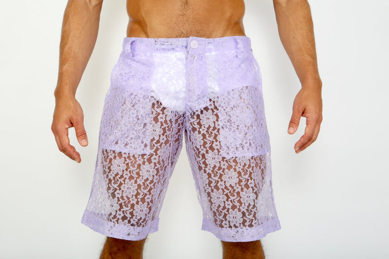 LACE ME UP SHORTS-PURPLE