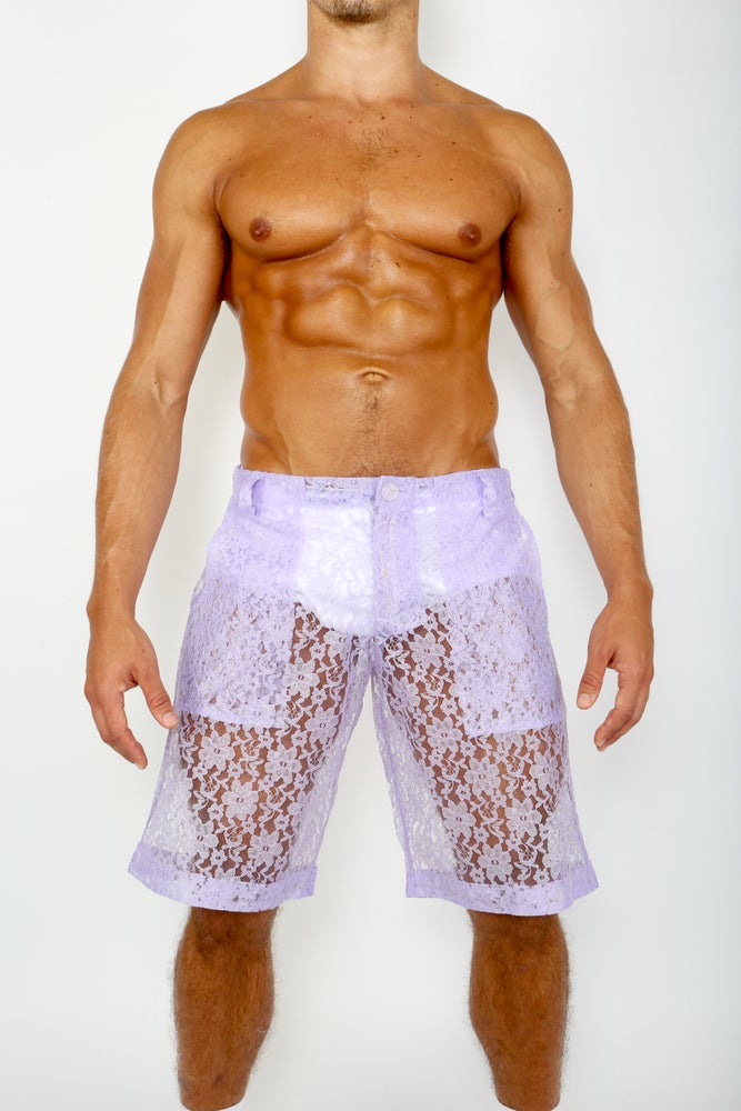 LACE ME UP SHORTS-PURPLE