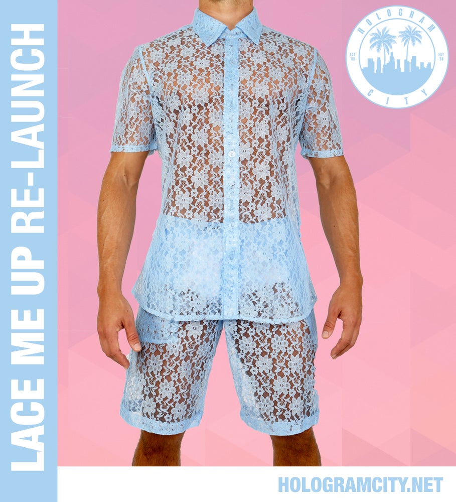 LACE ME UP SHIRT-BLUE