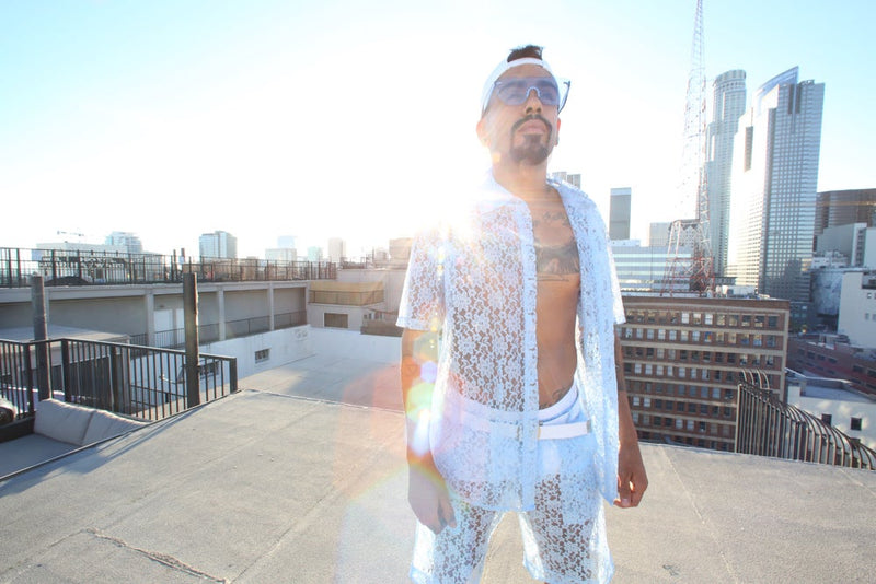 LACE ME UP SHIRT-BLUE